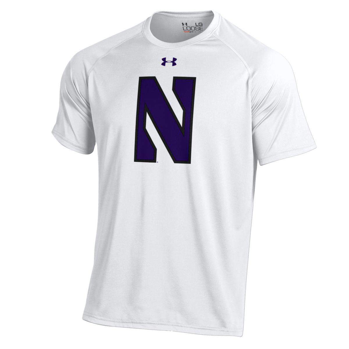 Opeenvolgend Knop Thermisch Northwestern Wildcats Men's Under Armour Tactical Tech™ White Short Sleeve  T-Shirt with Stylized Northwestern N Design