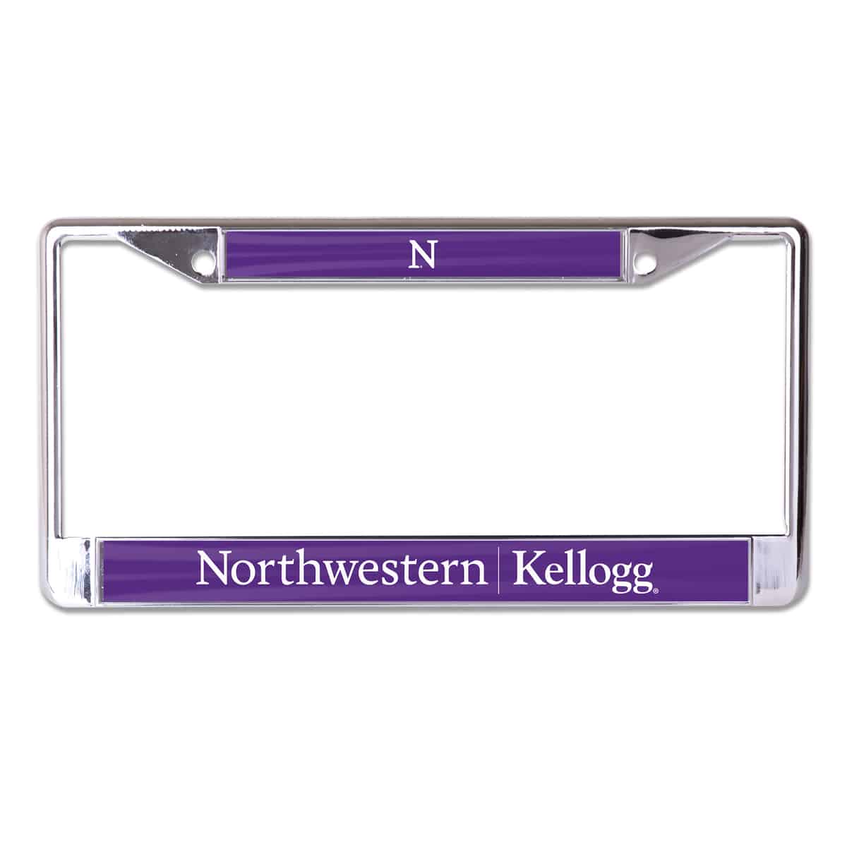 Northwestern University NCAA Metal License Plate Frame for Front or Back of Car Officially Licensed Mascot 