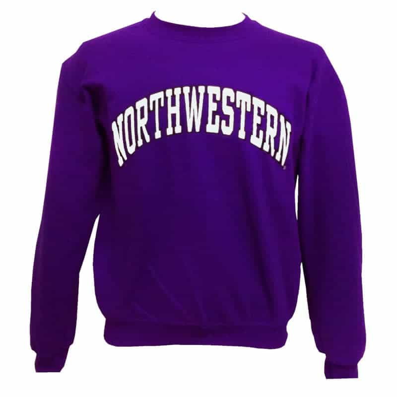 Northwestern Wildcats Purple Crewneck Sweatshirt with Full Chest ...