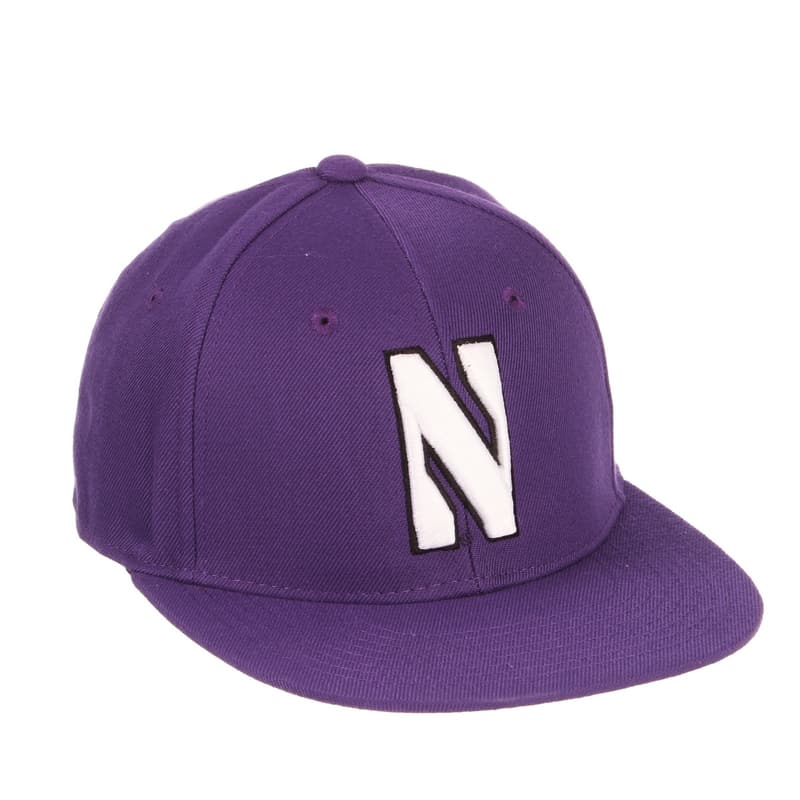 Northwestern Wildcats Zephyr Purple Fitted Hat with Stylized N Design