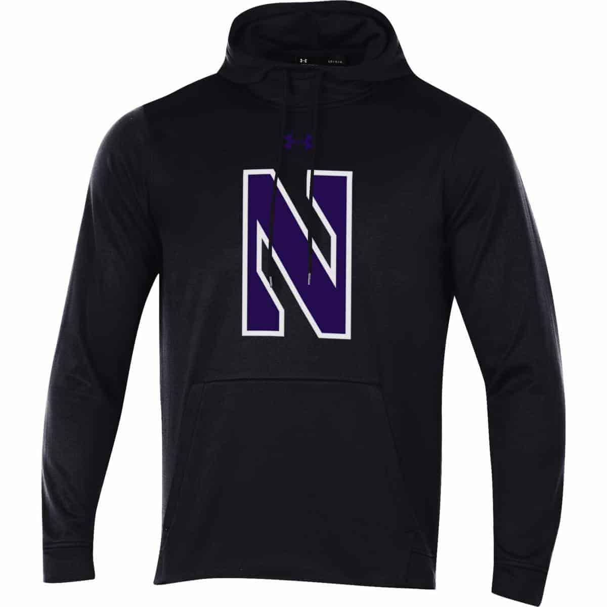 Northwestern Wildcats Youth Under Armour Tactical Tech™ Black Short Sleeve  T-Shirt with Stylized N Gothic Design