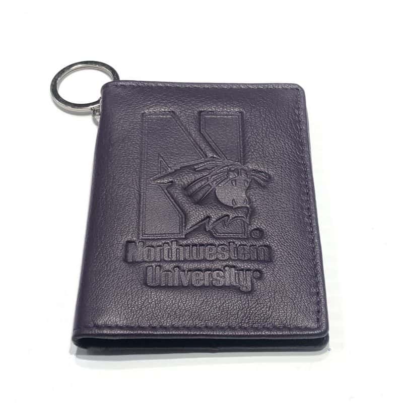 Northwestern University Wildcats Purple Genuine Leather I.D. Holder Keychain