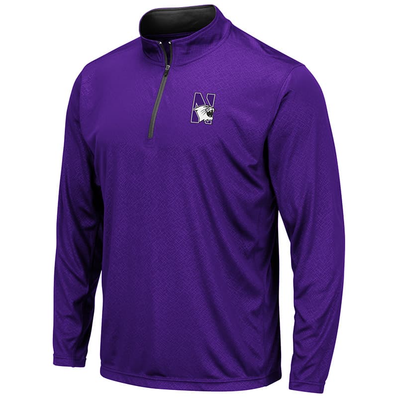 Northwestern University Wildcats Colosseum Men's Purple Embossed 1/4 ...