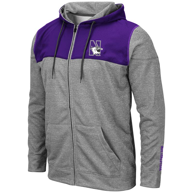 Northwestern University Wildcats Colosseum Nelson Purple/Grey Zip-hood ...
