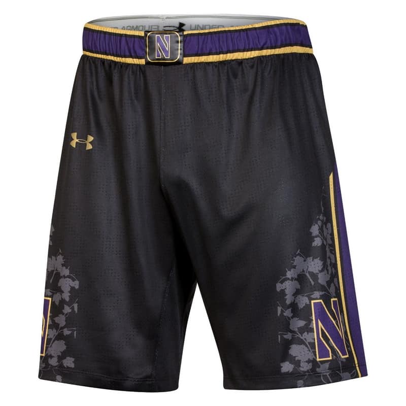 Northwestern University Wildcats Under Armour Adult Black Gothic Replica  Basketball Jersey with #1