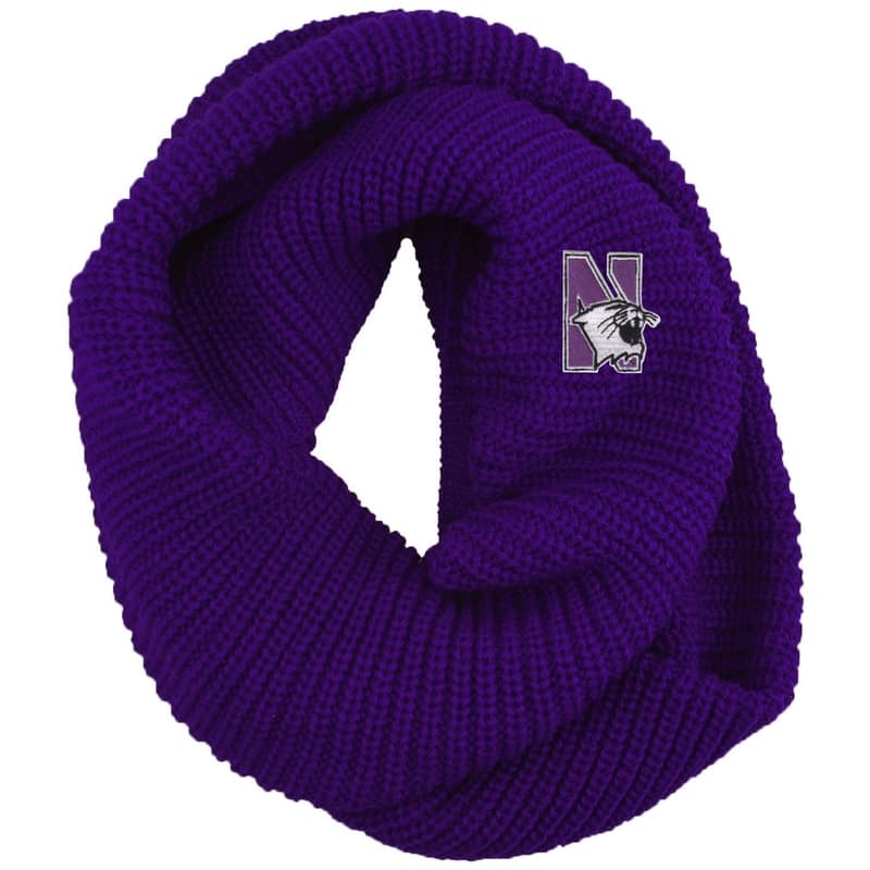 Northwestern University Wildcats Solid Purple Chunky Knit Infinity Scarf