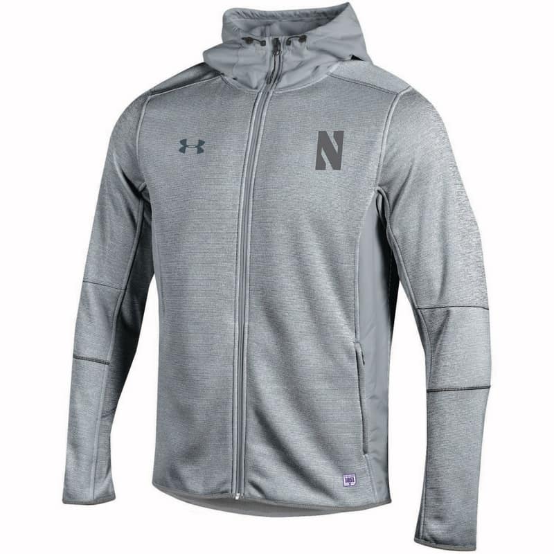 La oficina pequeño Articulación Northwestern University Wildcats Men's Under Armour Marbalized Grey Fleece  Lined Softshell Jacket With Stylized N Design