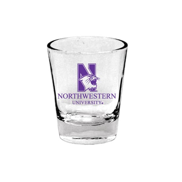 Northwestern Wildcats 2.5 oz. Purple Stainless Steel Shooter Shot Glass  with N-Cat Design