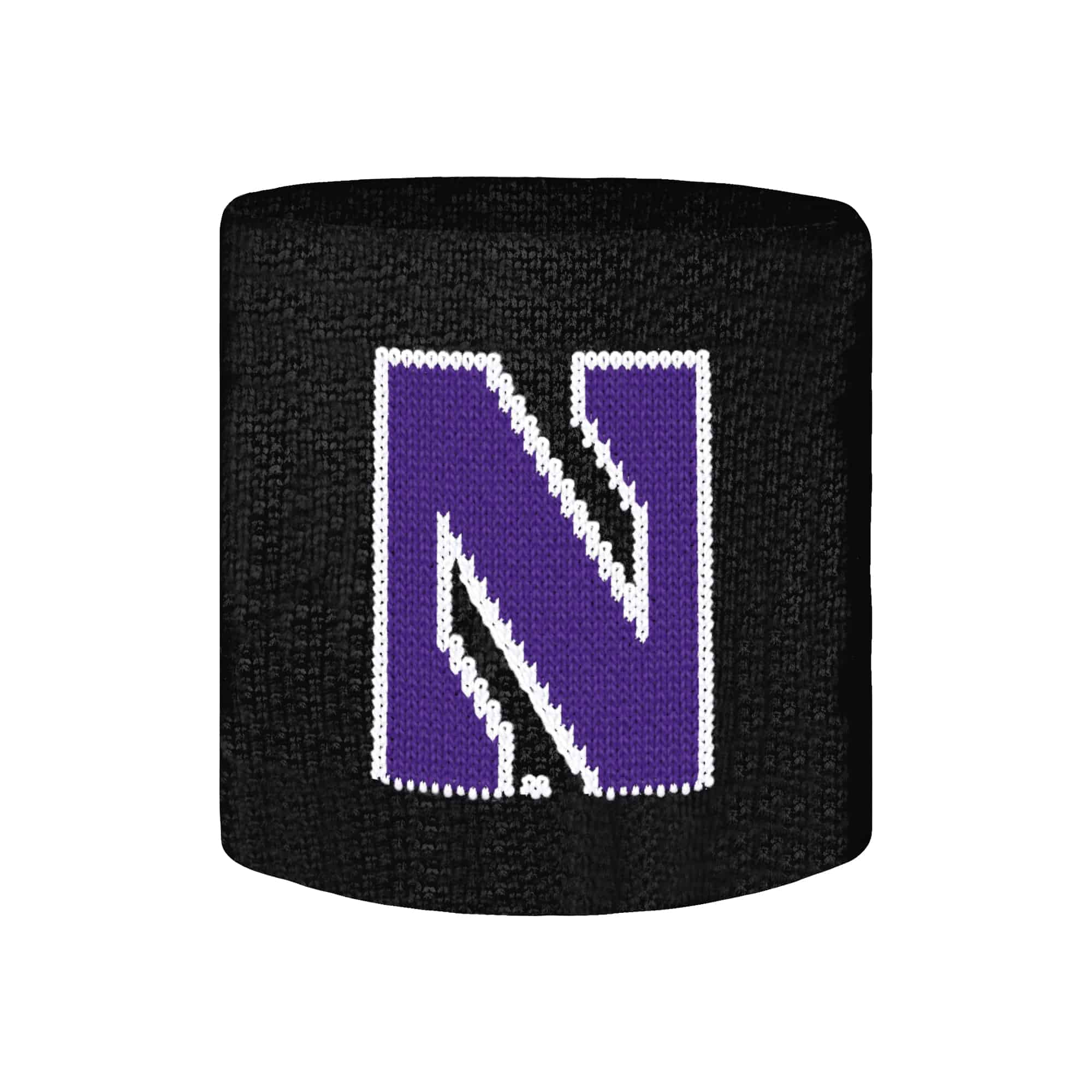 Northwestern University Wildcats Black Athletic Knit Sweatband / Wristband