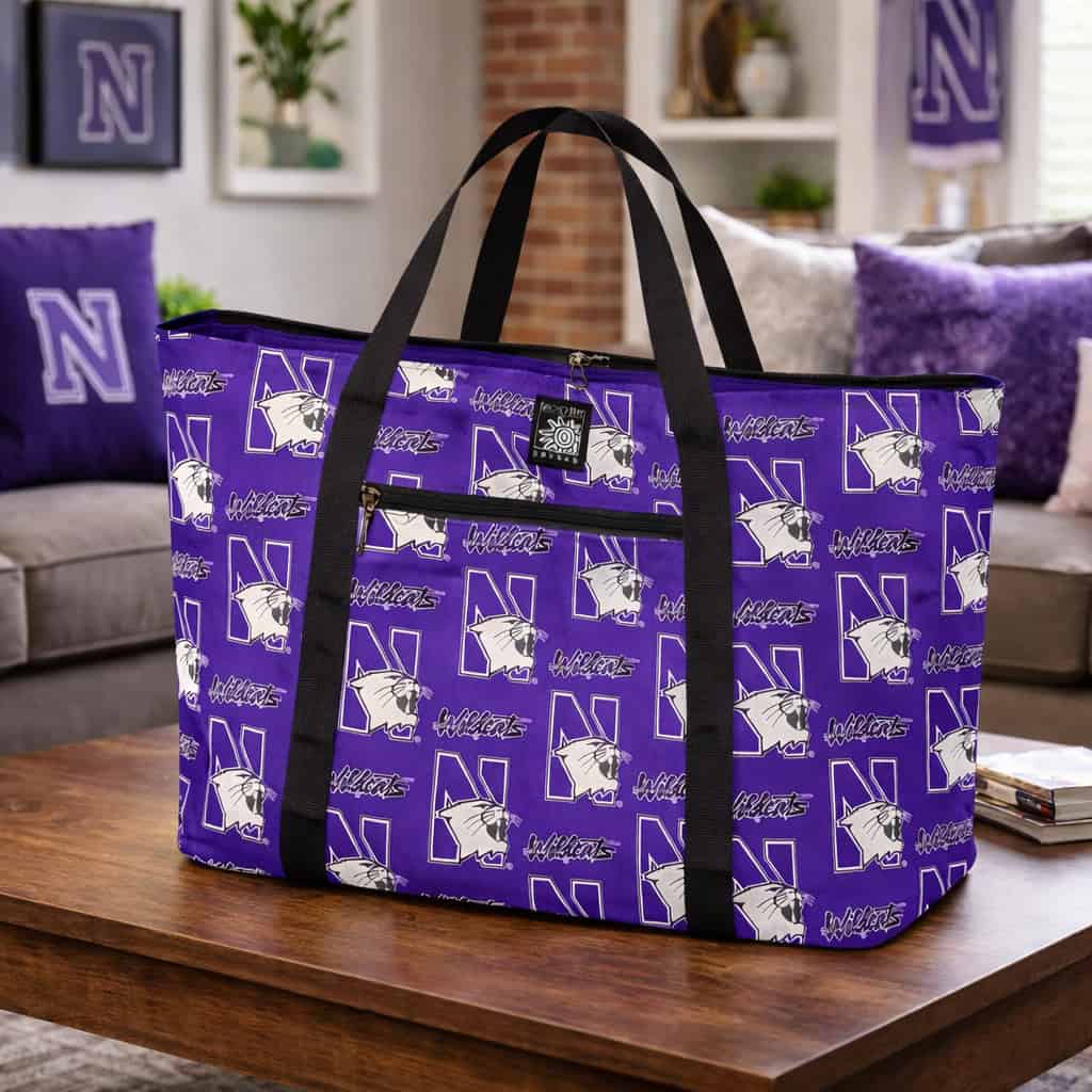 Northwestern University Wildcats Purple all Over Design Jumbo Tote